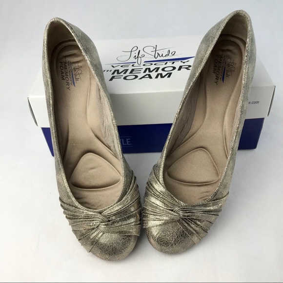 Life Stride Shoes - Life Stride Pretend Champagne Shimmer Loafers